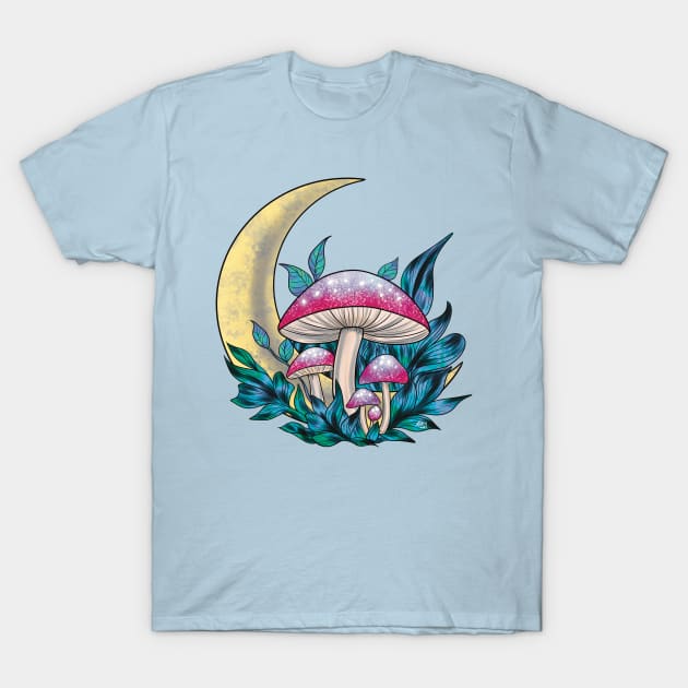 Moon Shrooms T-Shirt by rvkhart